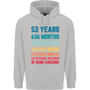 53rd Birthday 53 Year Old Mens 80% Cotton Hoodie Sports Grey