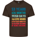 53rd Birthday 53 Year Old Mens Cotton T-Shirt Tee Top Dark Chocolate