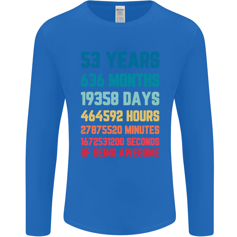 53rd Birthday 53 Year Old Mens Long Sleeve T-Shirt Royal Blue