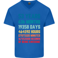 53rd Birthday 53 Year Old Mens V-Neck Cotton T-Shirt Royal Blue