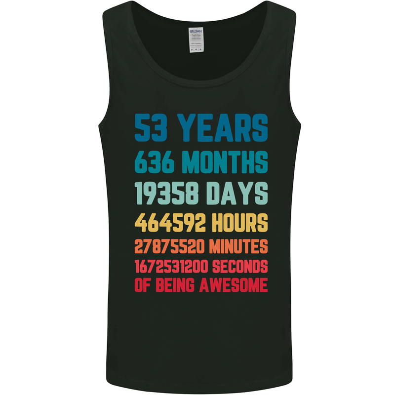 53rd Birthday 53 Year Old Mens Vest Tank Top Black