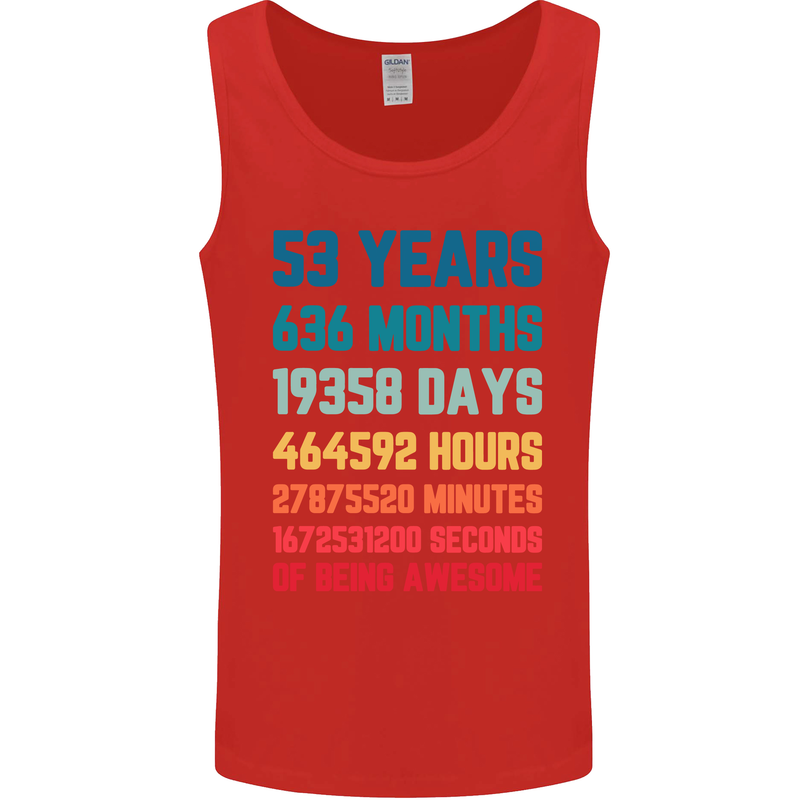 53rd Birthday 53 Year Old Mens Vest Tank Top Red