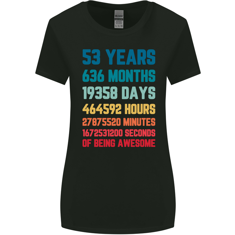 53rd Birthday 53 Year Old Womens Wider Cut T-Shirt Black