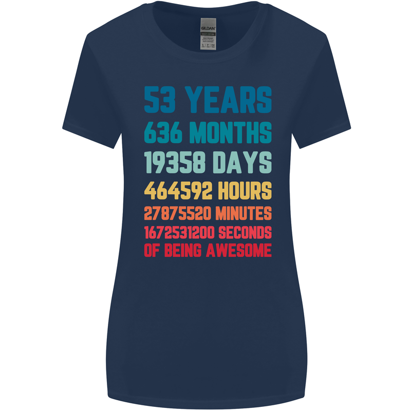 53rd Birthday 53 Year Old Womens Wider Cut T-Shirt Navy Blue