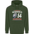 54 Year Wedding Anniversary 54th Rugby Mens 80% Cotton Hoodie Forest Green