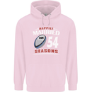 54 Year Wedding Anniversary 54th Rugby Mens 80% Cotton Hoodie Light Pink