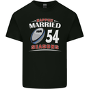 54 Year Wedding Anniversary 54th Rugby Mens Cotton T-Shirt Tee Top Black