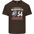 54 Year Wedding Anniversary 54th Rugby Mens Cotton T-Shirt Tee Top Dark Chocolate