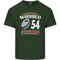 54 Year Wedding Anniversary 54th Rugby Mens Cotton T-Shirt Tee Top Forest Green