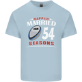 54 Year Wedding Anniversary 54th Rugby Mens Cotton T-Shirt Tee Top Light Blue