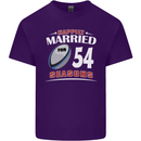 54 Year Wedding Anniversary 54th Rugby Mens Cotton T-Shirt Tee Top Purple