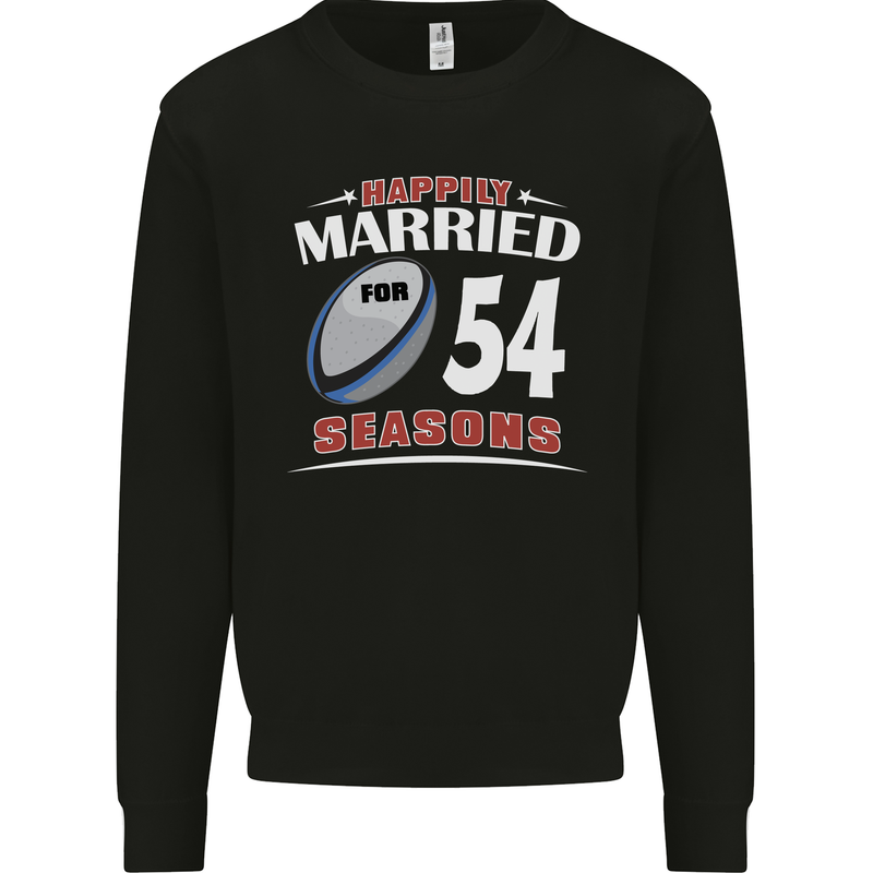 54 Year Wedding Anniversary 54th Rugby Mens Sweatshirt Jumper Black