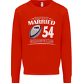 54 Year Wedding Anniversary 54th Rugby Mens Sweatshirt Jumper Bright Red