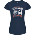 54 Year Wedding Anniversary 54th Rugby Womens Petite Cut T-Shirt Navy Blue