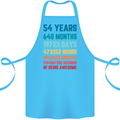 54th Birthday 54 Year Old Cotton Apron 100% Organic Turquoise