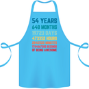 54th Birthday 54 Year Old Cotton Apron 100% Organic Turquoise