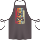 54th Birthday 54 Year Old Level Up Gamming Cotton Apron 100% Organic Dark Grey