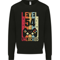 54th Birthday 54 Year Old Level Up Gamming Mens Sweatshirt Jumper Black