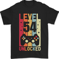54th Birthday 54 Year Old Level Up Gamming Mens T-Shirt 100% Cotton Black