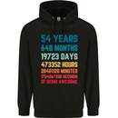 54th Birthday 54 Year Old Mens 80% Cotton Hoodie Black