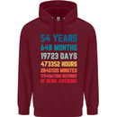54th Birthday 54 Year Old Mens 80% Cotton Hoodie Maroon