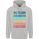 54th Birthday 54 Year Old Mens 80% Cotton Hoodie Sports Grey