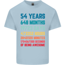 54th Birthday 54 Year Old Mens Cotton T-Shirt Tee Top Light Blue