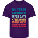 54th Birthday 54 Year Old Mens Cotton T-Shirt Tee Top Purple