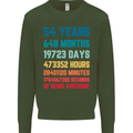 54th Birthday 54 Year Old Mens Sweatshirt Jumper Forest Green
