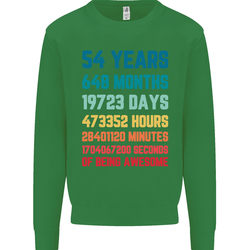 54th Birthday 54 Year Old Mens Sweatshirt Jumper Irish Green