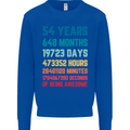 54th Birthday 54 Year Old Mens Sweatshirt Jumper Royal Blue