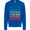54th Birthday 54 Year Old Mens Sweatshirt Jumper Royal Blue