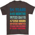 54th Birthday 54 Year Old Mens T-Shirt 100% Cotton Dark Chocolate
