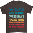 54th Birthday 54 Year Old Mens T-Shirt 100% Cotton Dark Chocolate