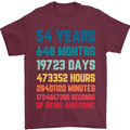 54th Birthday 54 Year Old Mens T-Shirt 100% Cotton Maroon