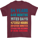 54th Birthday 54 Year Old Mens T-Shirt 100% Cotton Maroon