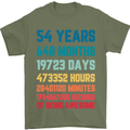 54th Birthday 54 Year Old Mens T-Shirt 100% Cotton Military Green