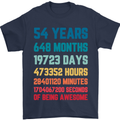 54th Birthday 54 Year Old Mens T-Shirt 100% Cotton Navy Blue