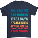 54th Birthday 54 Year Old Mens T-Shirt 100% Cotton Navy Blue