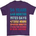 54th Birthday 54 Year Old Mens T-Shirt 100% Cotton Purple