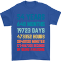 54th Birthday 54 Year Old Mens T-Shirt 100% Cotton Royal Blue
