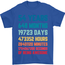 54th Birthday 54 Year Old Mens T-Shirt 100% Cotton Royal Blue
