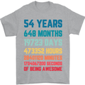 54th Birthday 54 Year Old Mens T-Shirt 100% Cotton Sports Grey
