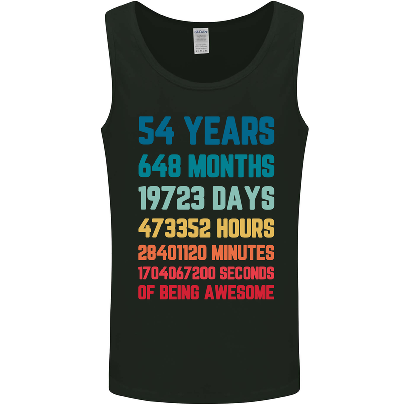 54th Birthday 54 Year Old Mens Vest Tank Top Black