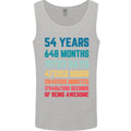 54th Birthday 54 Year Old Mens Vest Tank Top Sports Grey