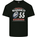 55 Year Wedding Anniversary 55th Rugby Mens Cotton T-Shirt Tee Top Black