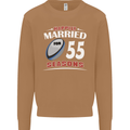 55 Year Wedding Anniversary 55th Rugby Mens Sweatshirt Jumper Caramel Latte