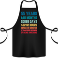 55th Birthday 55 Year Old Cotton Apron 100% Organic Black