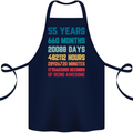 55th Birthday 55 Year Old Cotton Apron 100% Organic Navy Blue