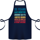 55th Birthday 55 Year Old Cotton Apron 100% Organic Navy Blue